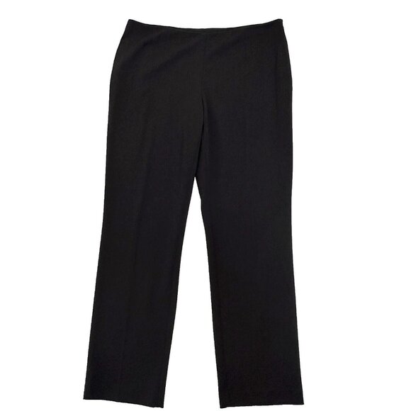 Chico's Women's Flat Front Side Zip Stretch Career Pants Size 2 Short Black - Picture 1 of 8